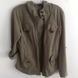 Olive Zip Up Lightweight Jacket